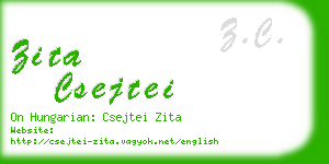 zita csejtei business card